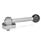GN 918.5 Stainless Steel Eccentrical Cam Units, Radial Clamping, with Threaded Bolt Type: GV - With ball lever, straight (serrations)
Clamping direction: L - By counter-clockwise rotation