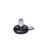 GN 32 Steel Sheet Metal Leveling Feet, Tapped Socket or Threaded Stud Type, with Rubber Pad and Mounting Flange Type (Base): A5 - Steel, black powder coated,  rubber pad inlay, black
Version (Stud / Socket): X - External hex, tapped socket type