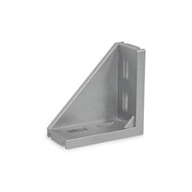 GN 30b Aluminum Angle Brackets, for Aluminum Profiles (b-Modular System) Type: A - Without accessory<br />Finish: AW - Painted, white aluminum<br />Size: 30x60/40x80/45x90
