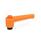 WN 304 Plastic Straight Adjustable Levers with Push Button, Tapped or Plain Bore Type, with Steel Components Lever color: OS - Orange, RAL 2004, textured finish
Push button color: O - Orange, RAL 2004