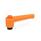 WN 304 Nylon Plastic Straight Adjustable Levers with Push Button, Tapped or Plain Bore Type, with Steel Components Lever color: OS - Orange, RAL 2004, textured finish
Push button color: O - Orange, RAL 2004