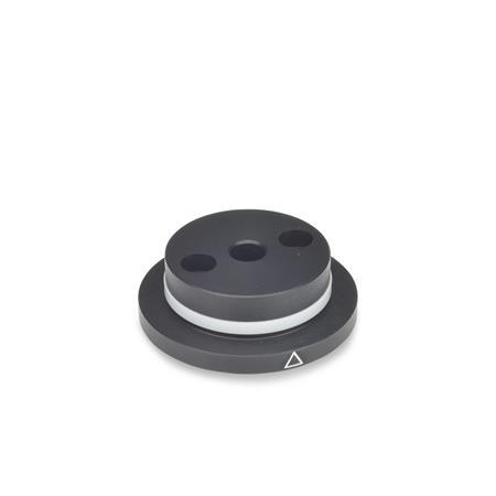 GN 723.3 Aluminum Control Knob Flange, for GN 723.4 Knurled Control Knobs with Location Point Type: A - With friction ring