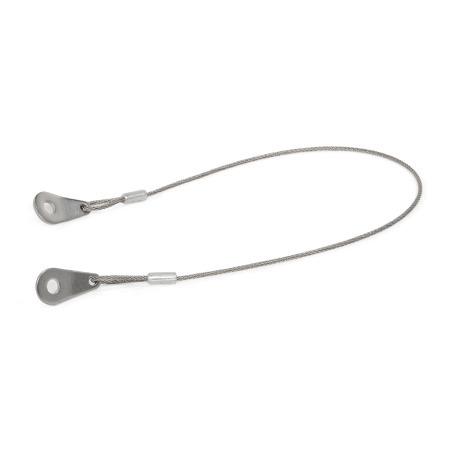 Retaining Cables GN 111.2: Stainless Steel AISI 304, with Mounting Tabs or Loops