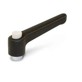 WN 303.2 Plastic Adjustable Levers with Push Button, Tapped Type, with Zinc Plated Steel Components Lever color: SW - Black, RAL 9005, textured finish<br />Push button color: G - Gray, RAL 7035
