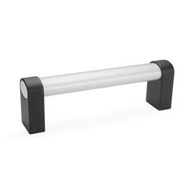 GN 334 Aluminum Oval Tubular Handles, with Zinc Die-Cast Handle Legs, Mounting from the Back Finish: EL - Anodized finish, natural color