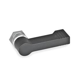 GN 702 Zinc Die-Cast Stop Latches, with 4 Indexing Positions  Type: C - With external thread<br />Color: SW - Black, RAL 9005, textured finish