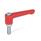 GN 302.2 Zinc Die-Cast Straight Adjustable Levers, Threaded Stud Type, with Zinc Plated Steel Components Color: RS - Red, RAL 3000, textured finish