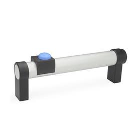 GN 331 Aluminum Tubular Handles, Zinc Die-Cast Straight Handle Legs, with Power Switching Function Finish: EL - Anodized finish, natural color<br />Type: T1 - With 1 button<br />Identification no.: 1 - Without emergency stop