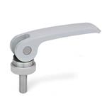 Zinc Die-Cast Clamping Levers with Eccentrical Cam, Threaded Stud Type, with Stainless Steel Components