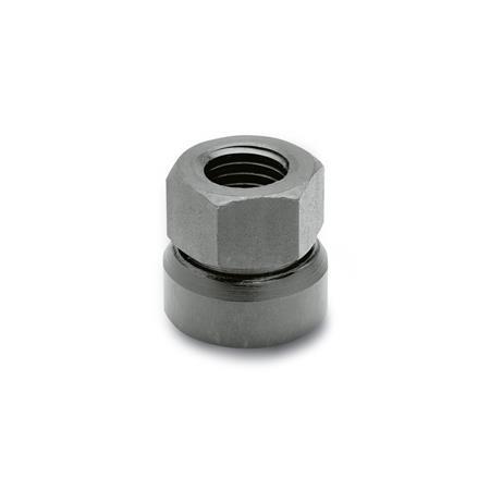 GN 347 Steel Swivel Hex Nuts, with Tapped Through Socket 