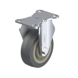 WN 22872.1 Steel Medium Duty Casters, Rubber Wheel Tread, Polypropylene Wheel Core, Light Version Bracket type: B - Rigid bracket