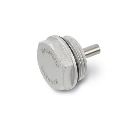 GN 738 Bouchons filetés magnétiques en aluminium, matériau de l'aimant AINiCo, résistant jusqu'à 212 °F (100 °C), finition lisse 