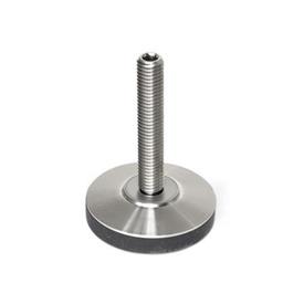 GN 6311.6 Stainless Steel Leveling Feet, with or without Plastic / Rubber Cap Type: R - With rubber cap, non-skid