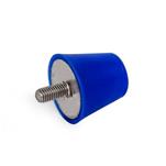 Silicone Vibration / Shock Absorption Mounts, Conical Type, with Stainless Steel Components, with Threaded Stud, FDA Compliant