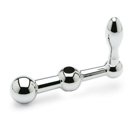 GN 10 Steel Tri-Ball Handles, with Fixed Handle, with Through Bore 
