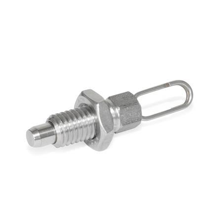 GN 717 Stainless Steel Indexing Plungers, Non Lock-Out, With Pull Ring ...