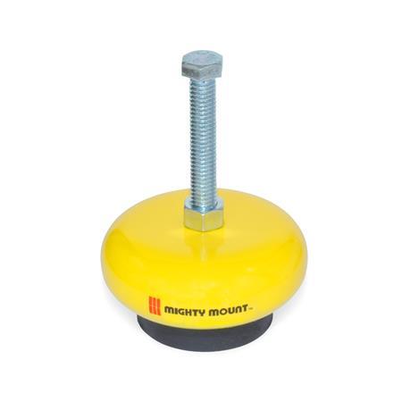  MM 100 Steel &quot;Mighty Mount&quot;™ Heavy Duty Vibration Mounts, Fixed Threaded Stud Type, with Rubber Pad 