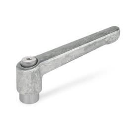 GN 300.1 Zinc Die-Cast Adjustable Levers, Tapped or Plain Bore Type, with Stainless Steel Components Color: RH - Uncoated