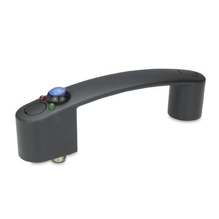EN 628.4 Technopolymer Plastic Bridge Handles, Ergostyle®, with Power Switching Function, with Connector Type: SU - Connector on the bottom