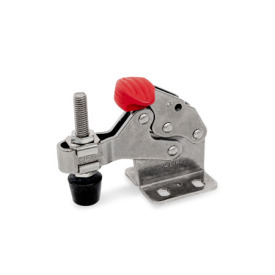 GN 820.6 Steel / Stainless Steel Horizontal Acting Toggle Clamps, Operating Lever with T-Handle Type: MC - Without lock mechanism, with two flanged washers and clamping screw GN 708.1<br />Material: NI - Stainless steel