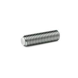 GN 913.5 Stainless Steel Set Screws, with Brass or Plastic Tip Tip material: KU - Plastic (Polyacetal POM)