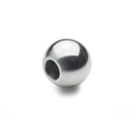 DIN 319 Steel or Aluminum Ball Knobs, with Tapped Hole or Blind Bore Material: ST - Steel<br />Type: K - With blind bore H7