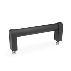 GN 669 Aluminum Tubular Handles, with Back-to-Back Mounting Capability Type: B - Mounting from the operator's side<br />Finish: SW - Black, RAL 9005, textured finish