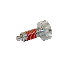  HRSP Steel Hand Retractable Spring Plungers, Non Lock-Out, with Knurled Handle Type: STP - Steel with thread locking patch
