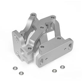 GN 7243 Charnière articulée en aluminium, invisible, avec angle d'ouverture de 120° 