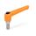 WN 303.1 Plastic Adjustable Levers, Threaded Stud Type, with Stainless Steel Components, with Push Button Lever color: OS - Orange, RAL 2004, textured finish
Push button color: S - Black, RAL 9005