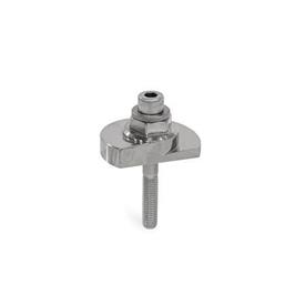 GN 918.6 Stainless Steel Clamping Cam Units, Upward Clamping, Screw from the Operator's Side Type: SKS - With hex<br />Clamping direction: R - By clockwise rotation (drawn version)