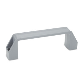 EN 528 Plastic, Cabinet U-Handles, with Counterbored Mounting Holes Material: PA - Plastic<br />Color: GR - Gray, RAL 7031, matte finish