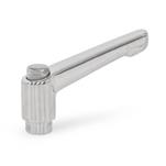 Stainless Steel Adjustable Levers, Polished Finish, Tapped or Plain Bore Type