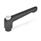 GN 303 Zinc Die-Cast Adjustable Levers, Tapped or Plain Bore Type, with Blackened Steel Components, with Push Button Push button color: G - Gray, RAL 7035