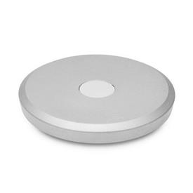 GN 923 Aluminum Flat-Faced Solid Disk Handwheels, with or without Revolving Handle Type: A - Without revolving handle<br />Color: SR - Silver, RAL 9006, textured finish<br />Bildvarianten: 80...200