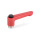GN 304.1 Zinc Die-Cast Straight Adjustable Levers, with Push Button, Tapped or Plain Bore Type, with Stainless Steel Components Lever color: RS - Red, RAL 3000, textured finish
Push button color: S - Black, RAL 9005