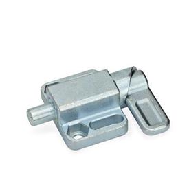 GN 722.3 Steel Square Cam Action Spring Latches, Lock-Out, with Mounting Flange, Parallel to the Latch Pin Type: L - Left indexing cam<br />Finish: ZB - Zinc plated, blue passivated finish