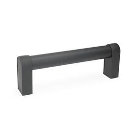 GN 669 Aluminum System Handles, with Back-to-Back Mounting Capability Type: A - Mounting from the back (tapped blind hole)<br />Finish: SW - Black, RAL 9005, textured finish