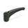 EN 602 Zinc Die-Cast Adjustable Levers, Tapped Type, with Steel Components, Ergostyle® Color: SW - Black, RAL 9005, textured finish