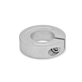 GN 706.2 Collares de fijación semipartidos de acero / aluminio Material: AL - Aluminio