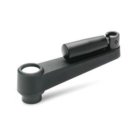EN 570.6 Technopolymer Plastic Crank Handles, with Locking Retractable Handle, with Steel Retractable Mechanism 