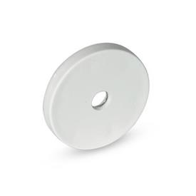 GN 51.8 Aimants de retenue en acier, forme de disque, à trou fraisé, avec gaine en caoutchouc Couleur: WS - Blanc