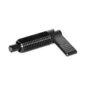GN 721 Steel Cam Action Indexing Plungers, Non Lock-Out, with 180° Limit Stop Type: LA - Left hand limit stop