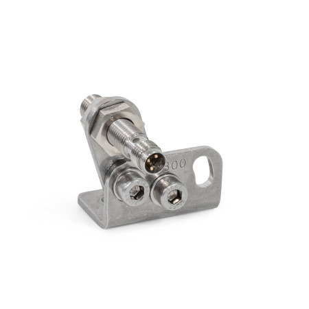 GN 801.3 Soporte del sensor de acero inoxidable, para liberación rápida con base horizontal, con / sin sensor Tipo: V - Para brida de apriete con palanca de tensión vertical
Indentificación núm.: 1 - Con sensor de proximidad