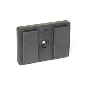 GN 57.2 Hard Ferrite / Neodymium-Iron-Boron Retaining Magnets, Tapped or Plain Holes, with Rubber Jacket Type: A - With 1 tapped hole