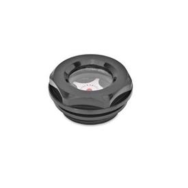 EN 543.2 Plastic Fluid Sight Glasses Type: A - With reflector<br />Color: SW - Black