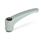 EN 602 Zinc Die-Cast Adjustable Levers, Tapped Type, with Steel Components, Ergostyle® Color: SR - Silver, RAL 9006, textured finish