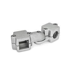 GN 289 Aluminum Swivel Clamp Connector Joints, Split Assembly Finish: BL - Plain finish, Matte shot-blasted finish