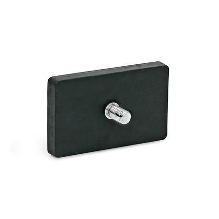 GN 57.3 Neodymium, Iron, Boron Retaining Magnets, with Threaded Stud, with Rubber Jacket Type: A - With 1 threaded stud
Color: SW - Black