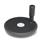 GN 923 Aluminum Flat-Faced Solid Disk Handwheels, with or without Revolving Handle Type: R - With revolving handle
Color: SW - Black, RAL 9005, textured finish
Bildvarianten: 80...200